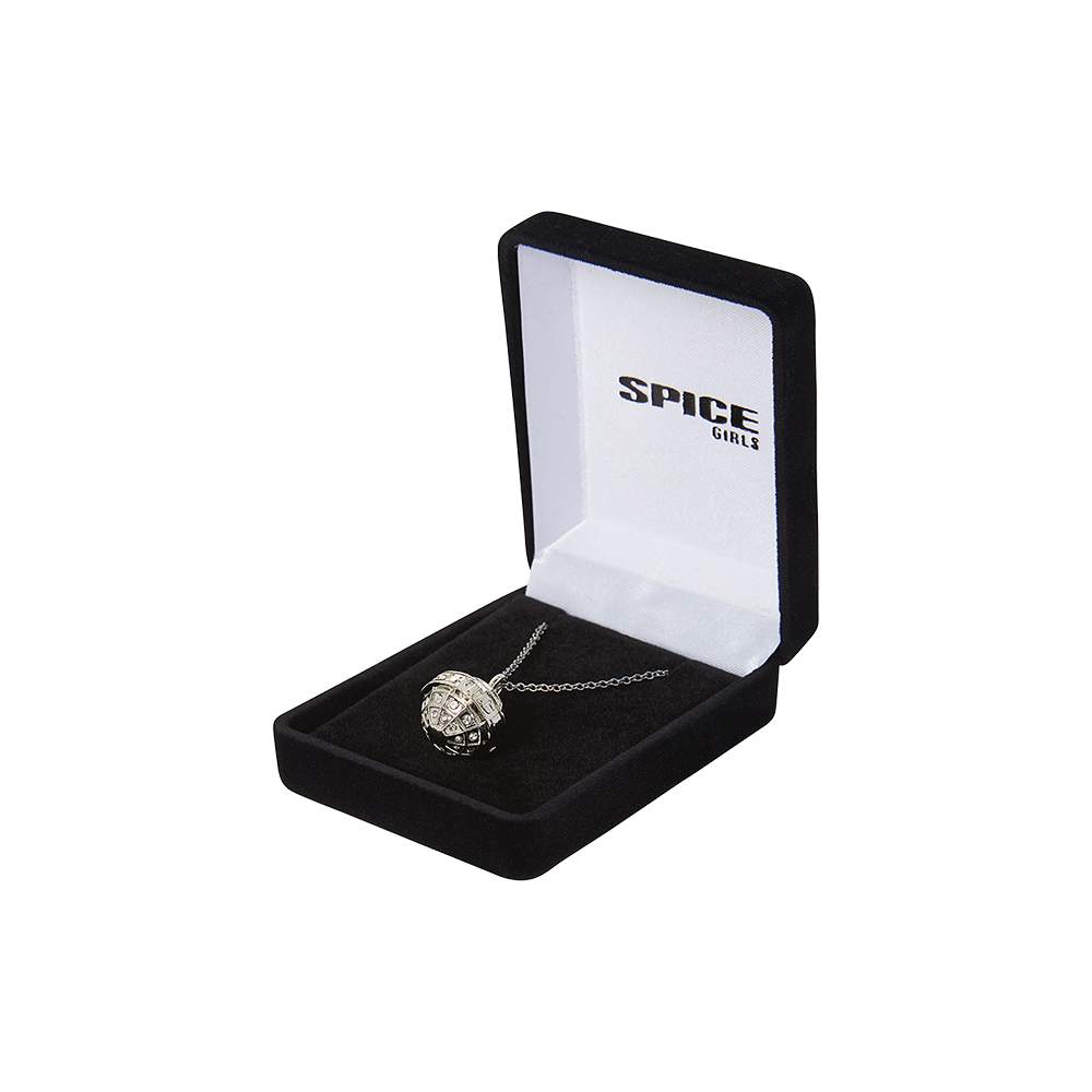 Silver Spice Girls Globe Necklace