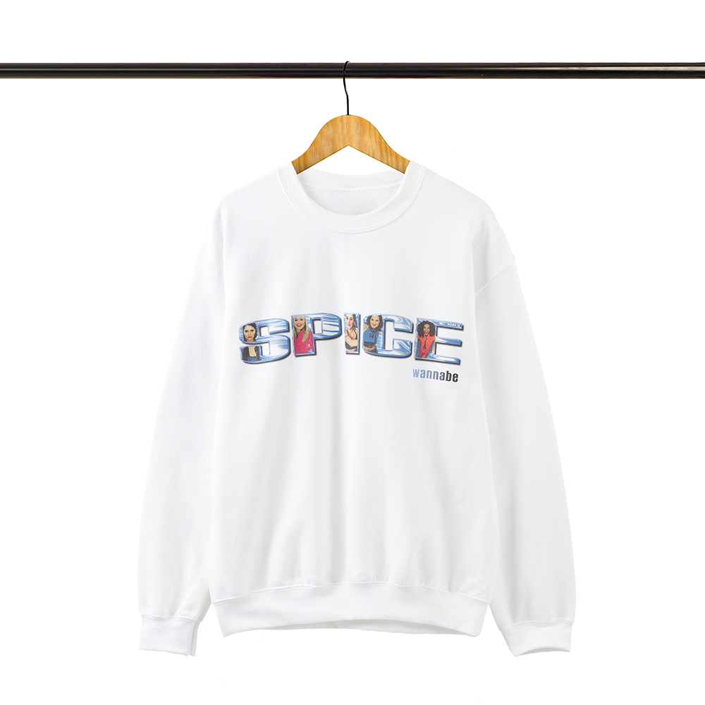 Vintage buy SPICE GIRLS Box Logo Image White Crewneck Tour Merch Sweatshirt